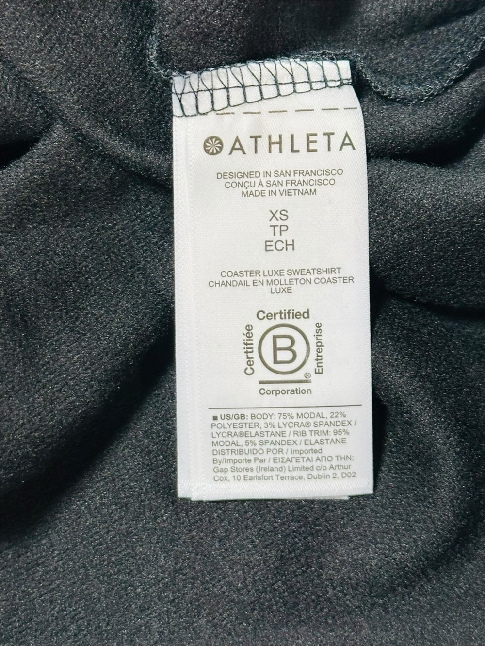Athleta Coaster Luxe Crewneck Sweatshirt Black Women’s XS NWT Soft Pullover - Picture 4 of 8